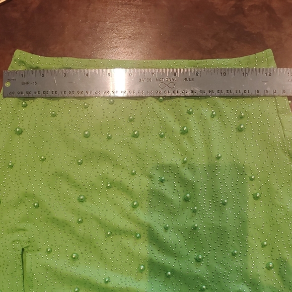 Statement Piece! Lime Green Beaded Skirt Set - Picture 8 of 10
